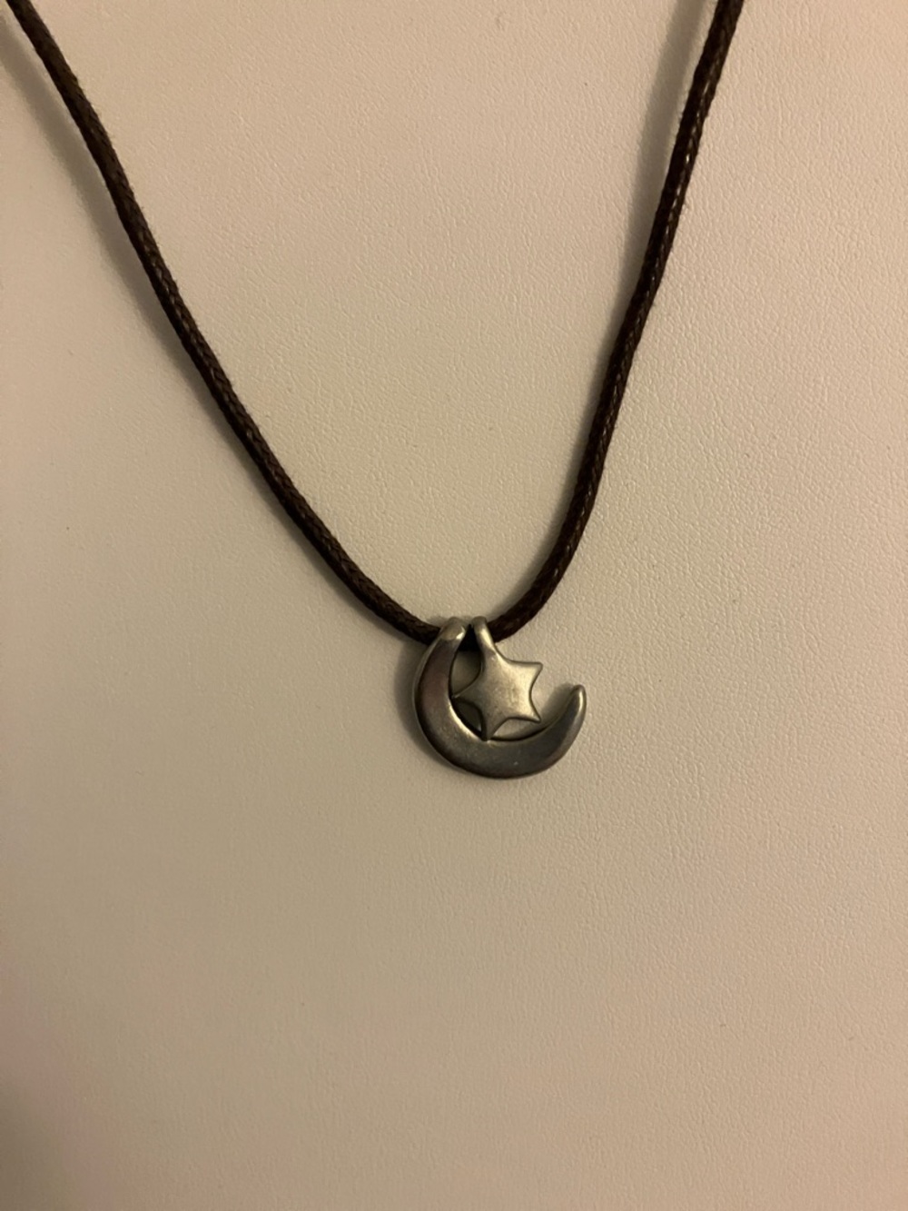 J. Jill Brown Cord Necklace with Silver Moon Pendant - Picture 4 of 4